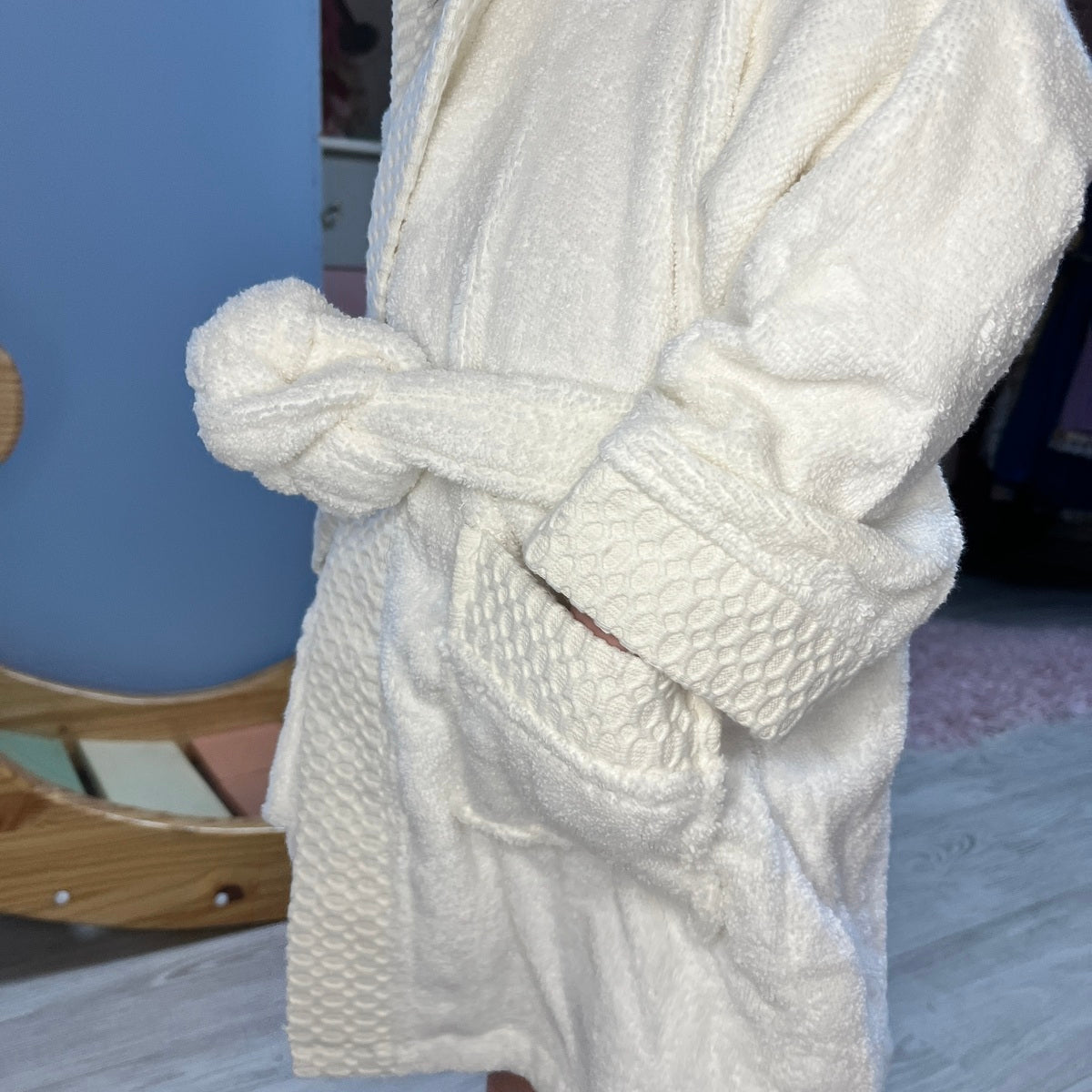Peignoir Enfant Zéro twist- Coton 400g/m² - ivoire #Couleur_IVOIRE