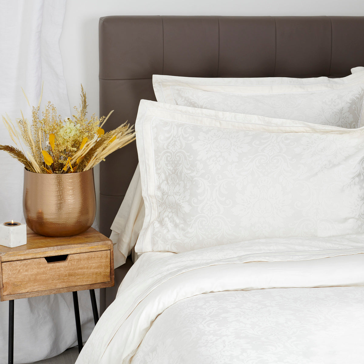 Taie de Traversin Charme - Satin de coton #Couleur_IVOIRE