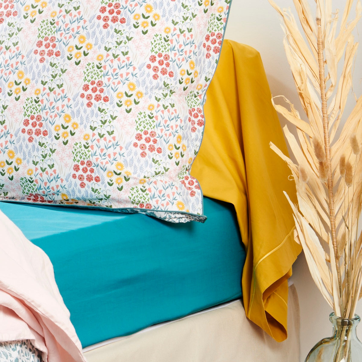 Drap-housse - Uni Percale de coton #Couleur_CANARD