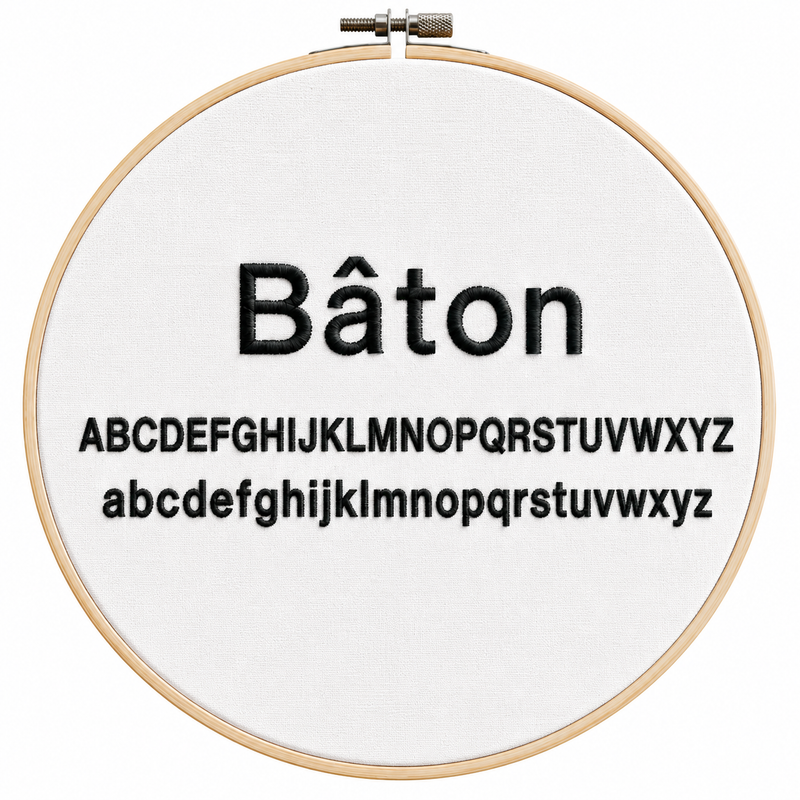 Alphabet bâton brodé