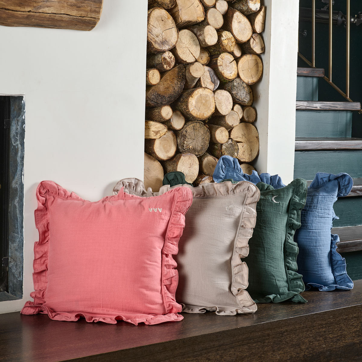 Ruffled Cushion Cover - Cotton Gauze
