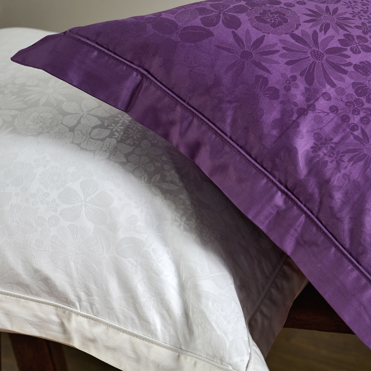 Parure de lit Magnolia - Satin de coton jacquard 120 fils/cm²