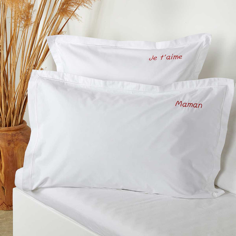 Linge de lit brodé