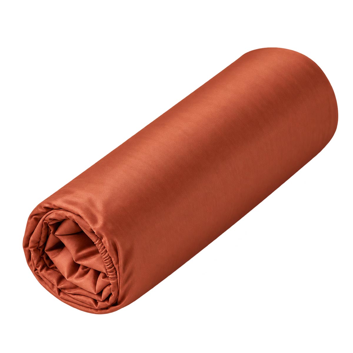 Drap housse Douce Nuit - Satin de coton #Couleur_ROUILLE