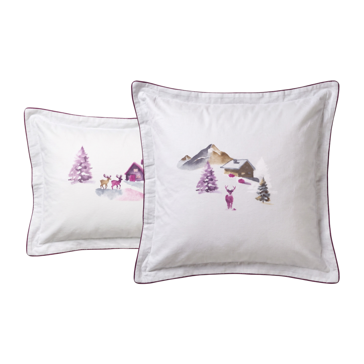 taies d'oreiller motifs hivernayx champagny