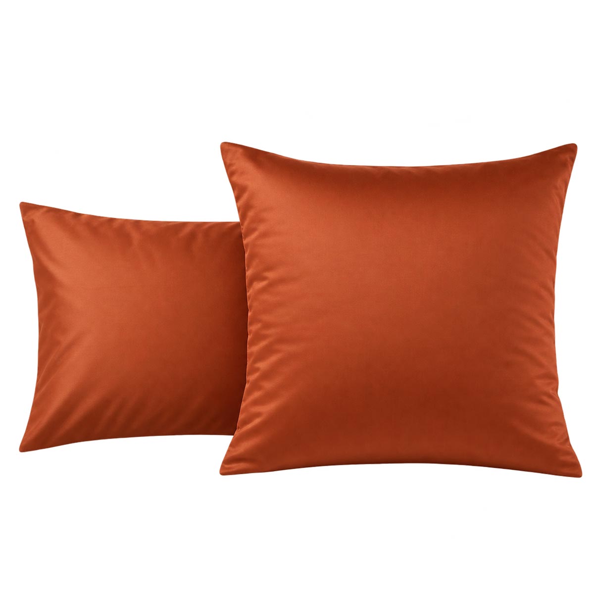 détouré de la taie d'oreiller douce nuit coloris rouille carré et rectangulaire #Couleur_IROUILLE