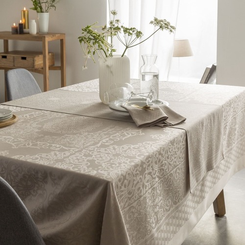 Art de table nappe &agrave; motif couleur taupe